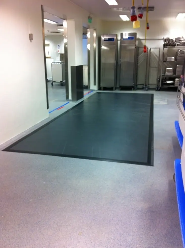 antibacterial mat in commercial kitchen